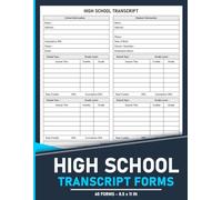 High School Transcript Forms: Record Student Academic Accomplishments | 120 Pages.