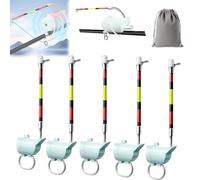 High Sensitivity Fishing Float Bite Alert for Rods, Smart LED Luminous Hook Alarm with LED Lights & Sound, All-Weather Anglers Waterproof Sea & Lake Gear, Clip-On Sound Bite Alert Bell (5pcs)