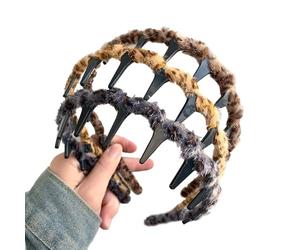 High Skull Headband - Velvet Acrylic 13.5cm Inner Circumference 37cm | Non Slip Reversible Headband With Teeth, Decorative Headwear Styling | Comfortable Hair Band For Sports Cosplay Formal Event