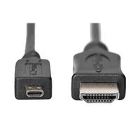 - High speed - câble HDMI avec Ethernet - HDMI mâle pour 19 pin micro HDMI Type D mâle - 2 m - triple blindage - noir - support 4K30Hz (4096 x 2160)