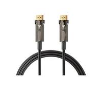 - High speed - câble HDMI - HDMI mâle droit pour HDMI mâle droit - 10 m - noir - rond, support 4K, Active Optical Cable (AOC)