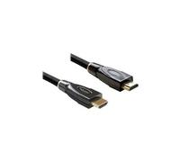 DeLock Câble HDMI 82739 – Fiche mâle HDMI-A 5 m, 4K UHD, contacts dorés, blindage triple, noir