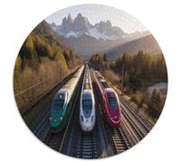High-Speed Train|Vallée Alpine Italienne| Puzzles Amusants en Famille 1000pcs (67.5x67.5cm) Adultes