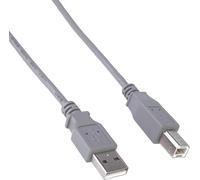 High Speed USB 2.0 Cable A-B M/M, USB A Plug to USB B Plug, USB Connection Cable for Scanner etc., Double Shielded, AWG28, Colour: Grey, Length 0.5 m