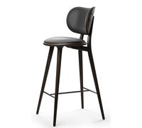 High Stool Backrest Tabouret de bar Mater Hêtre noir - noir H 74 - 5704794012144