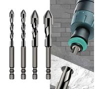 High-strength Eccentric Twist Drill Bit, 4PCS Drill Bits Sets - 6mm/8mm/10mm/12mm, Suitable for Tile, Glass, Wood, Granite, etc.