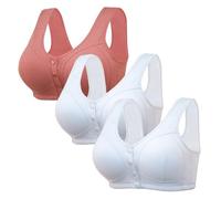 High Support Bras for Women Adjustable Strap Full Coverage Up Bras Comfortable No Underwire Wireless Bras Soutien Gorge Allaitement Lot Soutien Gorge De (Hot Pink, 52)