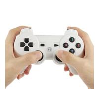 High-Tech Place Double Shock III Wireless Controller, Manette sans Fil Double Shock III pour Sony PS3, a Action de Vibration (Blanc)