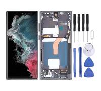 High-Tech Place pour Galaxy S22 Ultra 5G SM-S908U Édition américaine OLED LCD Écran Numériseur Assemblage Complet avec Cadre (Noir)