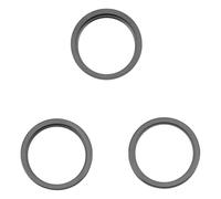 High-Tech Place pour iPhone 14 Pro 3 pièces caméra arrière lentille en Verre métal extérieur Protecteur Anneau de Cerceau (Noir)