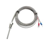 High-Temp Threaded Probe, K/PT100 Sensor, Stainless Steel, 800°C, 1-5M Cable for Controller(1pc)(K 2M,50mm)