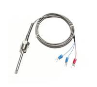 High-Temp Threaded Probe, K/PT100 Sensor, Stainless Steel, 800°C, 1-5M Cable for Controller(1pc)(Pt100 5m,50mm)