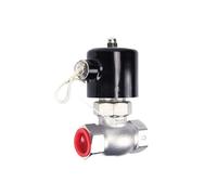 High Temperature 180C 2 Way Hot Water Air Solenoid Valve 1-1/4 Inch 1-1/2" US PTFE Normal Close Stainless Steel Steam Valve(1-1/4",AC110V)