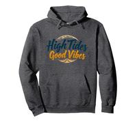 High Tides Good Vibes Beach Surf Summer Sweat à Capuche, Unisexe pour Adultes, Chiné Foncé, L