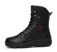 High-Top Diking Boots, Durable Leather with Breathable Mesh, Non-Slip Sole for Outdoor(43 EU)