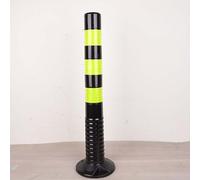 High Visibility PU Elastic Column Barricade - Flexible Plastic Security Posts for Driveways and Parking Areas(Black,Tall/29.5in)