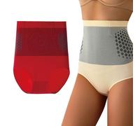 High Waist Sculpting Shorts for Women Thermogenic Compression Shapewear Tummy Control Body Shaper Workout Yoga Underwear (Red,M (85-105 lbs))