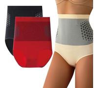 High Waist Sculpting Shorts for Women Thermogenic Compression Shapewear Tummy Control Body Shaper Workout Yoga Underwear (Black+Red,M (85-105 lbs))