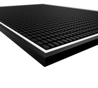Highball & Chaser Tapis de bar haut de gamme de 1 cm d'épaisseur Tapis de bar durable et élégant pour les déversements. Tapis de service pour thé, bars, restaurants, tapis de séchage en verre, noir
