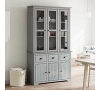 Highboard BODO Gris 115,5x43x200,5 cm Pin massif