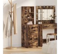 vidaXL Haut Armoire Chêne fumé 40 x 41 x 135 cm Bois d'ingénierie, Salle à Manger, Buffet Contemporain, Design rectangulaire, Rangement intérieur, Mobilier élégant pour Vos soirées