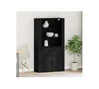 vidaXL Highboard Chêne Noir Bois d'ingénierie Rangement Salle à Manger & Séjour Mobilier Contemporain Buffet