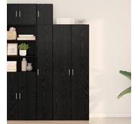 Highboard en bois ingénié chêne noir 70 x 42,5 x 185 cm avec 5 étagères et 2 portes, meuble de salon élégant pour mobilier moderne et solution de rangement