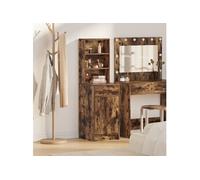 Highboard en chêne fumé, 40x41x135 cm, en bois d ingénierie