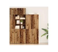 Highboard en vieux bois 40x42.5x185 cm en bois reconstitué G