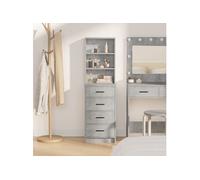 Haut de rangement - vidaXL - Gris béton - 3 compartiments - Design moderne