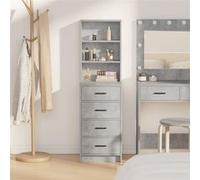 Haut de rangement - vidaXL - Gris béton - 3 compartiments - Design moderne
