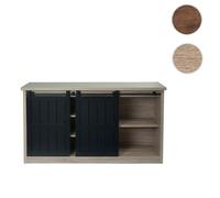 Highboard - HWC-K75 - Armoire à portes coulissantes - 7 compartiments - Aspect bois métal - 84x150x40cm