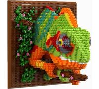 highdar Décoration Murale 3D en Forme de Caméléon Ensemble de Mini-Blocs de Construction, Décoration Murale ou de Table Unique, Cadeau d'anniversaire Créatif pour Enfants et Adolescents (2688 Pcs)