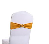 Highdi 10/20/30/50/100 PCS Noeuds de Chaise Mariage Elastique Pas Besoin d'être Lié Décoration de Ceremonie Fête Anniversaire pour Noeud de Chaise en Lycra (Or,100pcs)