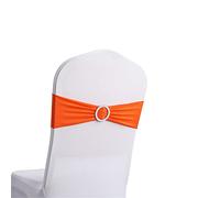 Highdi 10/20/30/50/100 PCS Noeuds de Chaise Mariage Elastique Pas Besoin d'être Lié Décoration de Ceremonie Fête Anniversaire pour Noeud de Chaise en Lycra (Orange,30pcs)