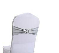 Highdi 10/20/30/50/100 PCS Noeuds de Chaise Mariage Elastique Pas Besoin d'être Lié Décoration de Ceremonie Fête Anniversaire pour Noeud de Chaise en Lycra (Gris Clair,50pcs)