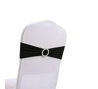 Highdi 10/20/30/50/100 PCS Noeuds de Chaise Mariage Elastique Pas Besoin d'être Lié Décoration de Ceremonie Fête Anniversaire pour Noeud de Chaise en Lycra (Le Noir,30pcs)