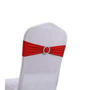 Highdi 10/20/30/50/100 PCS Noeuds de Chaise Mariage Elastique Pas Besoin d'être Lié Décoration de Ceremonie Fête Anniversaire pour Noeud de Chaise en Lycra (Rouge,10pcs)
