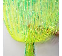 Highdi 2 Pièces Rideaux Metallique Decoratif, Rideaux Franges Metallique, Décoration en Feuille de Paillettes pour Toile de Fond Anniversaire, Porte, Fenêtre, Fête, Mariage (1M*2M,Vert doré)