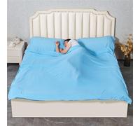 Highdi 2in1 Drap De Sac De Couchage Leger, Drap De Sac De Couchage Sac a Viande 1/2 Personnes Sac De Couchage Compact Outdoor avec Compartiment Oreiller Ajouté (Bleu,200 * 220CM)