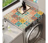 Highdi 2pc Housse de Protection pour Machine à Laver Top, Mandala et Bohème Coussin de Machine à Laver Antidérapant Housse de Machine à Laver pour Machine à Laver Ou Sèche-Linge (50x50cm,Bohème 1)