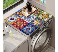 Highdi 2pc Housse de Protection pour Machine à Laver Top, Mandala et Bohème Coussin de Machine à Laver Antidérapant Housse de Machine à Laver pour Machine à Laver Ou Sèche-Linge (60x60cm,Bohème)