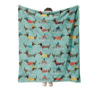Highdi 3D Couverture de Flanelle Polaire Plaid, Jeté de Canapé Douillette Confortable Couverture de Lit 2 Personnes Couverture d'hiver Chaude et Douce (153 * 127CM,Chien de Ski)