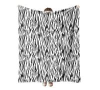 Highdi 3D Couverture de Flanelle Polaire Plaid, Jeté de Canapé Douillette Confortable Couverture de Lit 2 Personnes Couverture d'hiver Chaude et Douce (102 * 76CM,Imprimé zèbre)