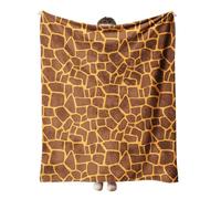 Highdi 3D Couverture de Flanelle Polaire Plaid, Jeté de Canapé Douillette Confortable Couverture de Lit 2 Personnes Couverture d'hiver Chaude et Douce (204 * 153CM,Imprimé Girafe)