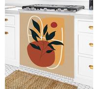 Highdi 3D Fleur Rideau Cuisine Court, Rideaux sous l'Évier Ruban Collant Double Face, Auto-Adhésif Petite Fenetre sans Percage pour sous Evier, Placard, Armoire (Orange A,60 x80 cm)