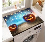 Highdi 3D Halloween Housse de Protection pour Machine à Laver Top,Coussin de Machine à Laver Antidérapant Housse de Machine à Laver pour Machine à Laver Ou Sèche-Linge (Citrouille 2,50x60cm)