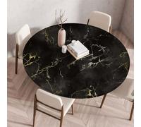 Highdi 3D Nappe Ronde avec Bord Élastique, Nappe de Table Anti-Tache Antidérapante Nappe Jardin Exterieur Protection Table Ronde Extensible pour Cafe Cuisine Fête Table (110cm,Marbre 8)