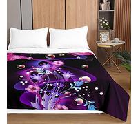 Highdi 3D Papillon Impression Bedding Couette 220 x 240 cm, Ete Douce Microfibre Couette, Couette Imprimée 220x240 Poids Léger Couette Enfant, pour Couette 2 Personnes (220 * 240cm,Fleurs)
