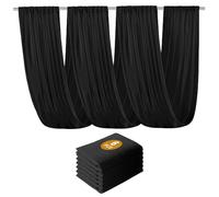 Highdi 6 Pièces Tenture Mariage Plafond, Rideaux de Plafond Mousseline de Soie Tenture Mariage Semi Voile pour Arche de Mariage, Fête Prénatale (160 * 300cm,Noir)